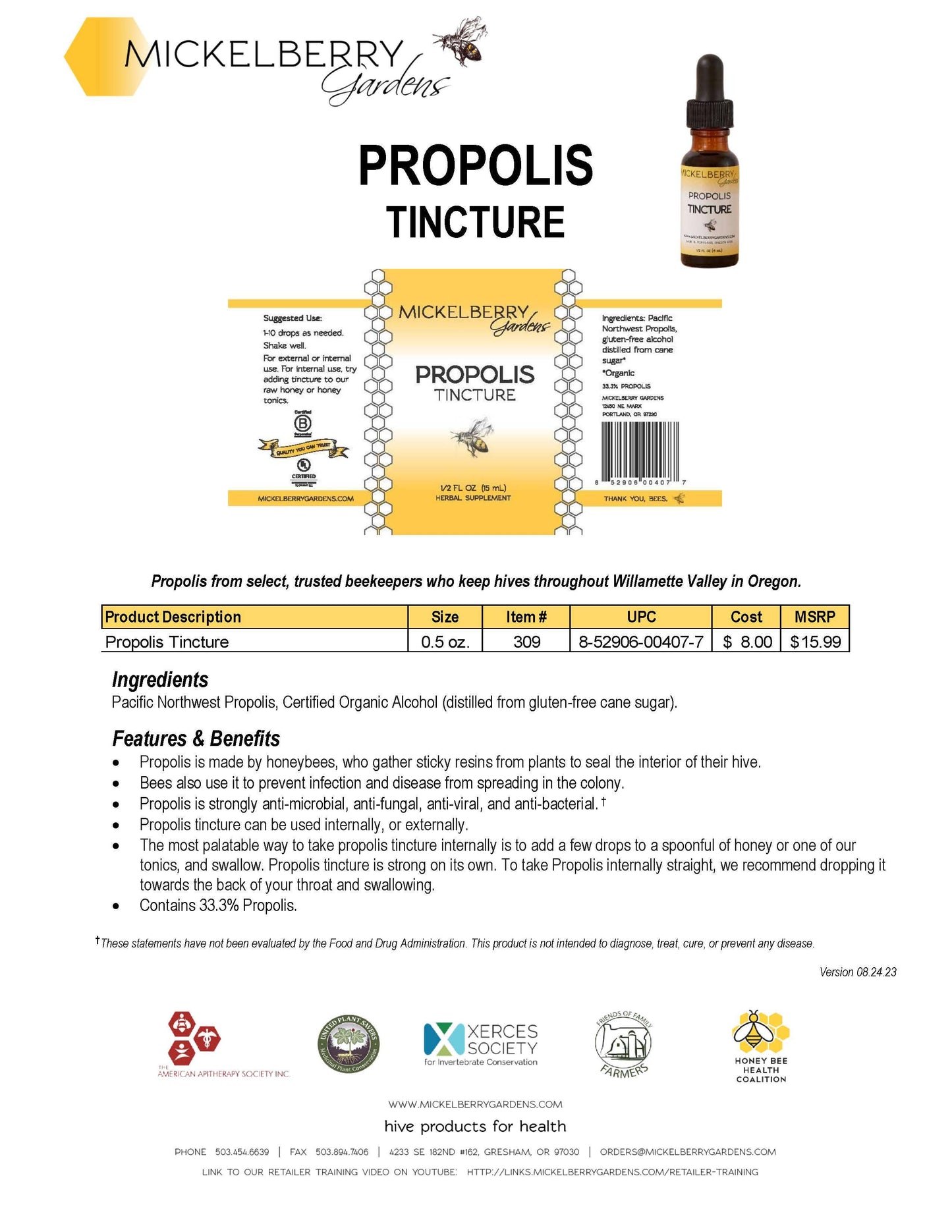 Propolis Tincture 0.5 oz.