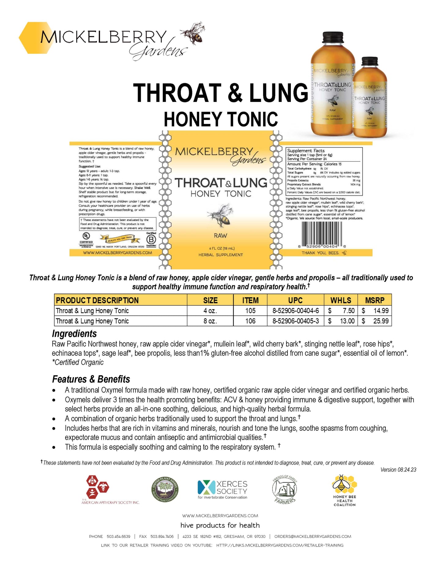 Throat and Lung Honey Tonic