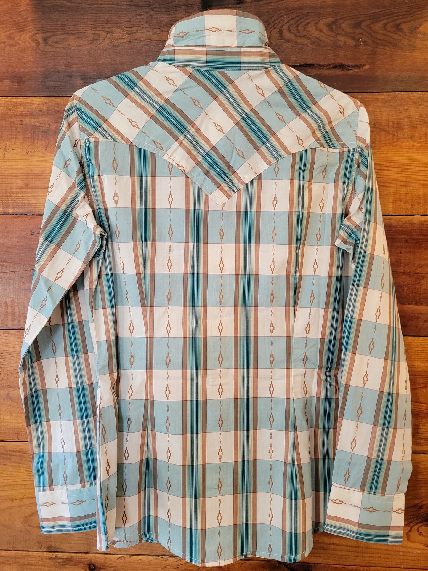 Wrangler Plaid Slim Western Snap Shirt