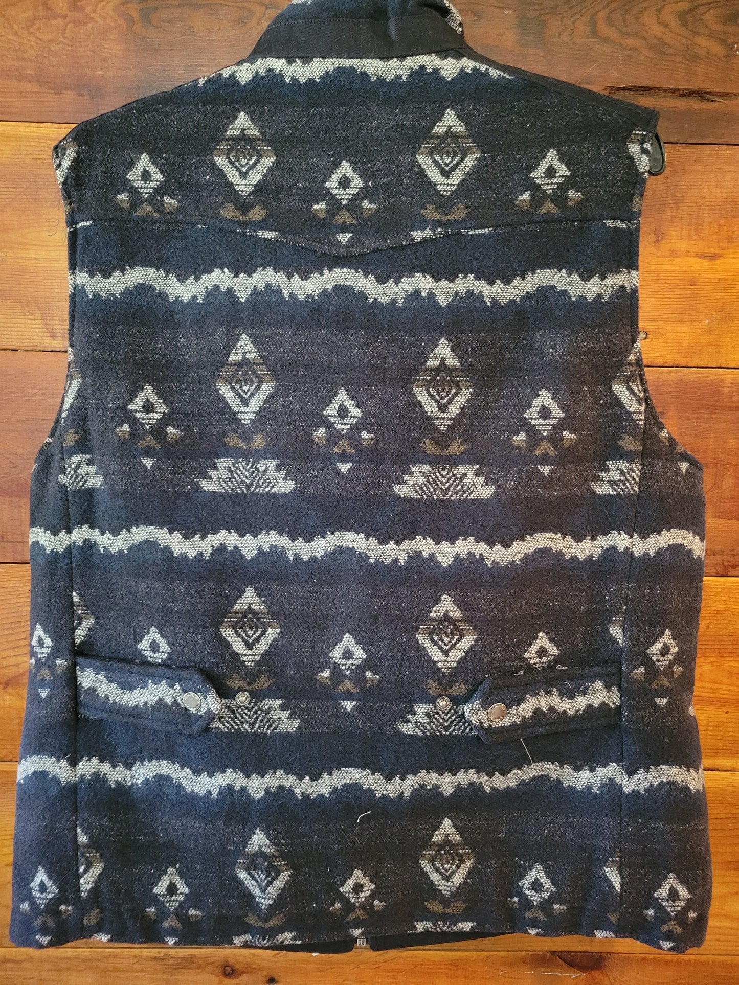 Navy Print Vest