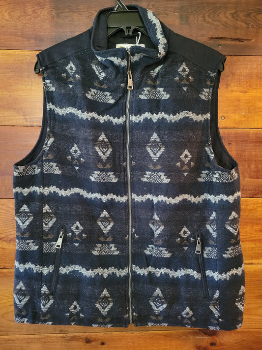 Navy Print Vest