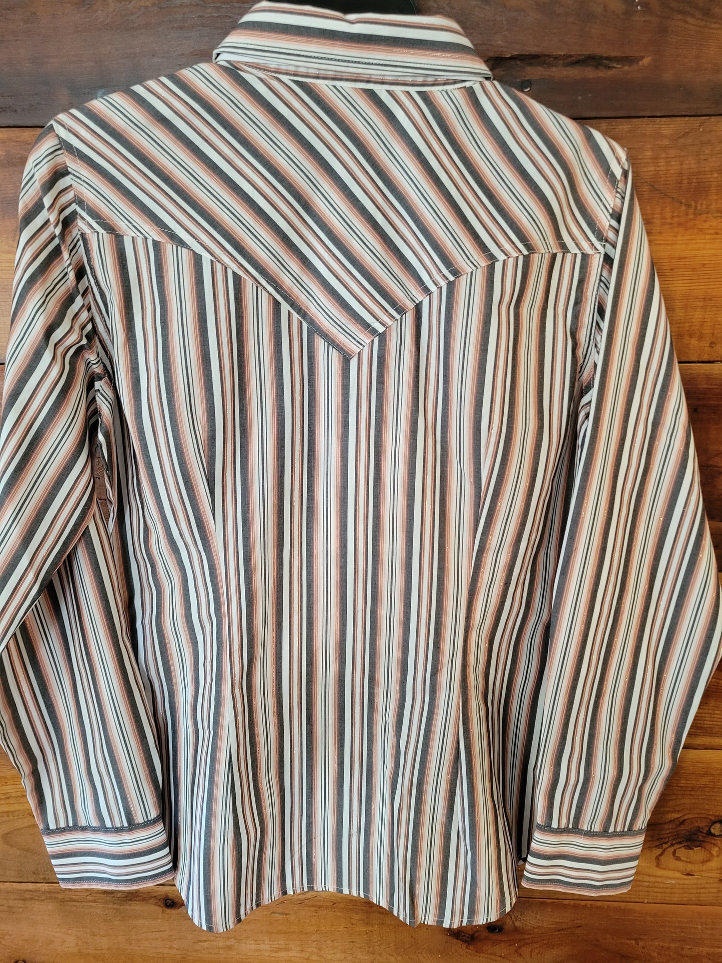 Wrangler Metallic Stripe Slim Western Snap Shirt