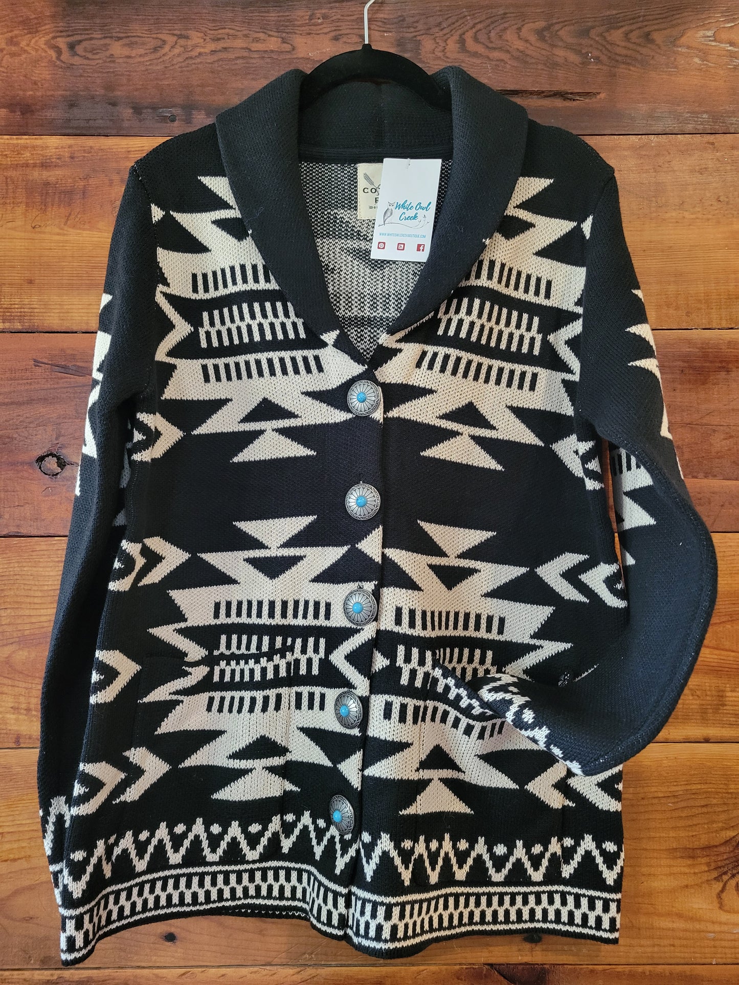 Black Aztec Cardigan